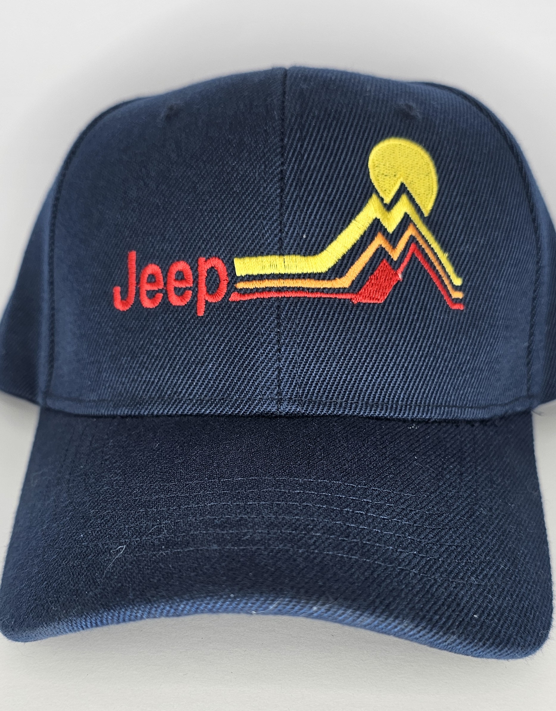 Navy hat with Jeep mountain embroidery